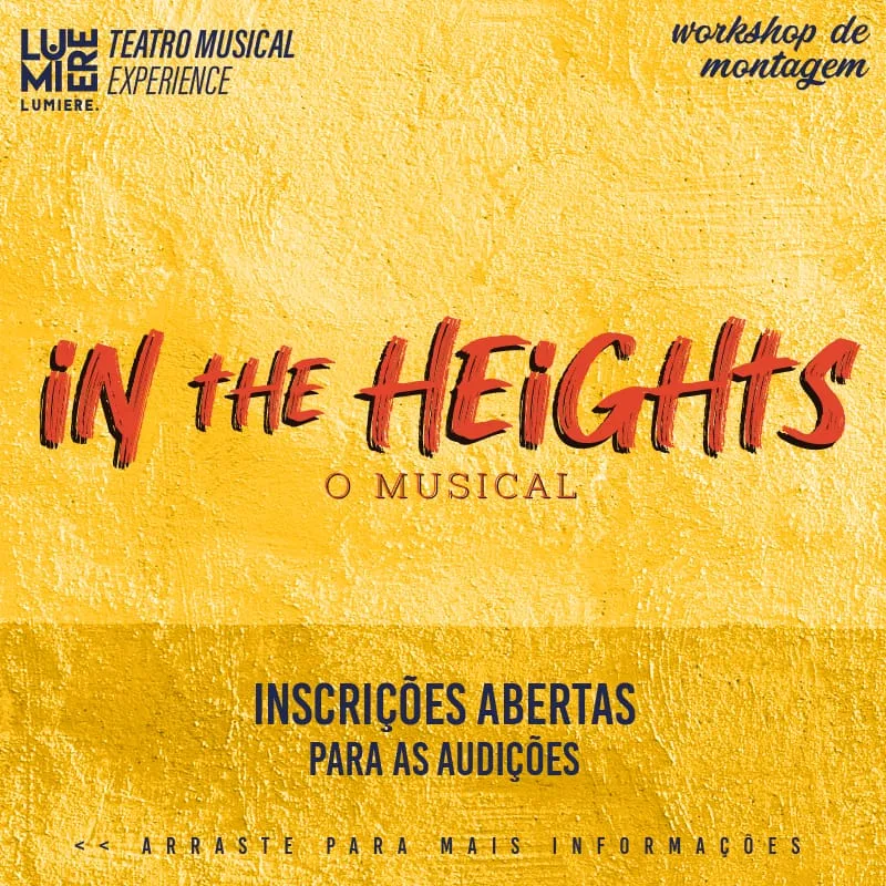 ÚLTIMAS VAGAS Curso de montagem presencial do musical In The Heights